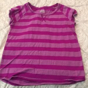 Purple striped girl tee